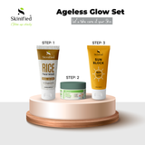Ageless Glow Set(Rice face Wash + RetiGlow Cream + Sun Block)