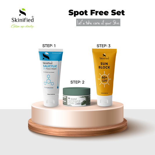 Spot Free Set(Salicylic Face Wash + Spot Removal Cream + Sun Block)