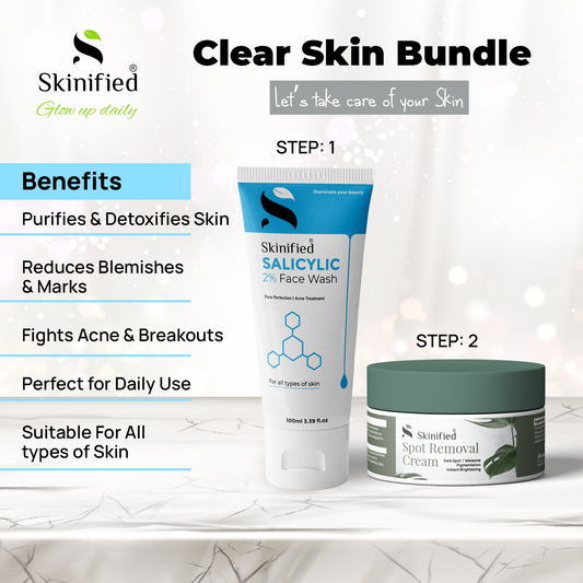 Clear Skin Bundle(Salicylic  Face Wash + Spot Removal Cream)