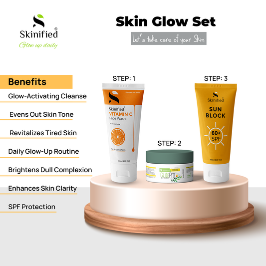Skin Glow Set(Vitamin C Face Wash + GlutaPro Cream + Sunblock)